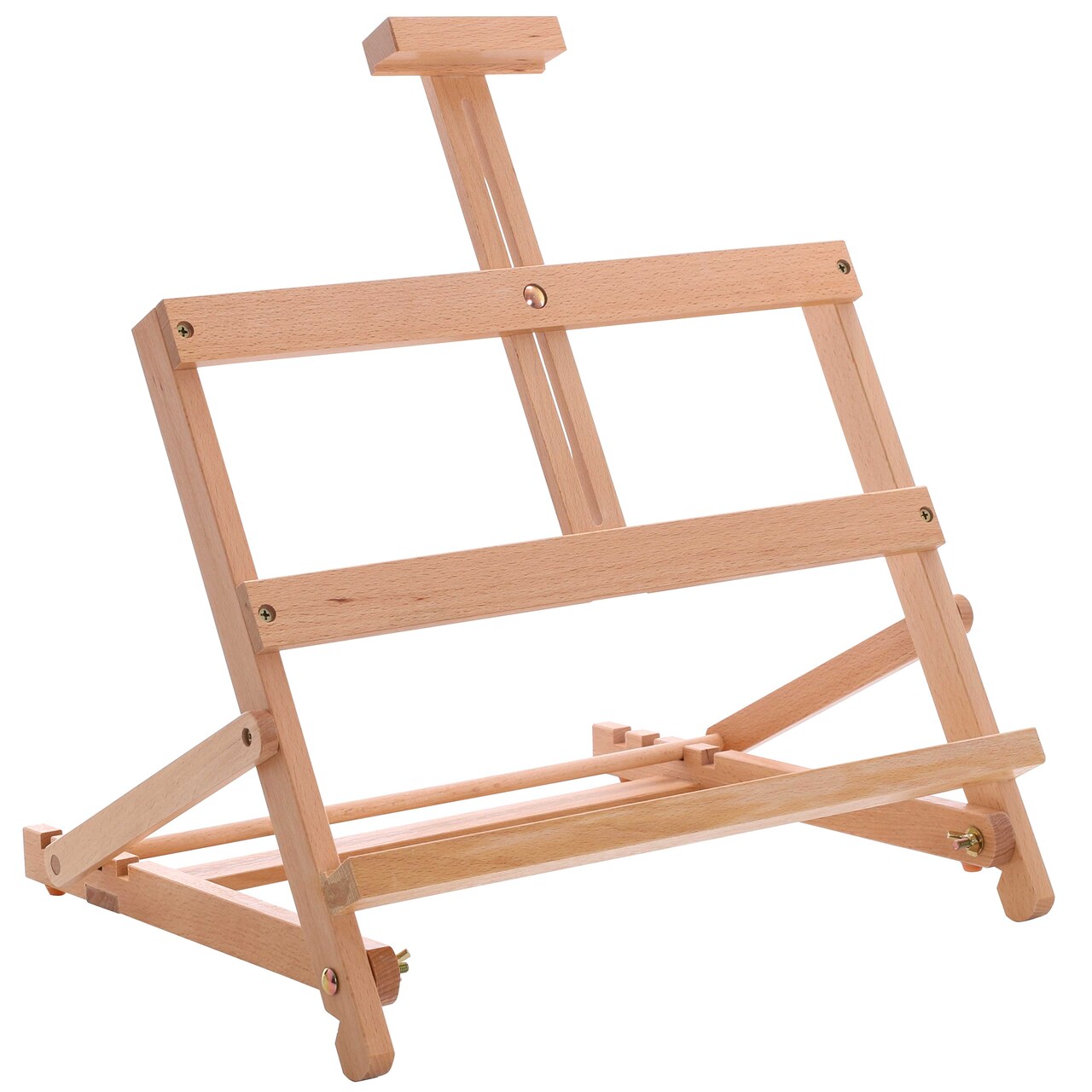 24 High Small Laptop Wooden H-Frame Studio Easel - Artists Adjustable  Tabletop Beechwood Painting and Display Easel, Holds Up To 19 Canvas